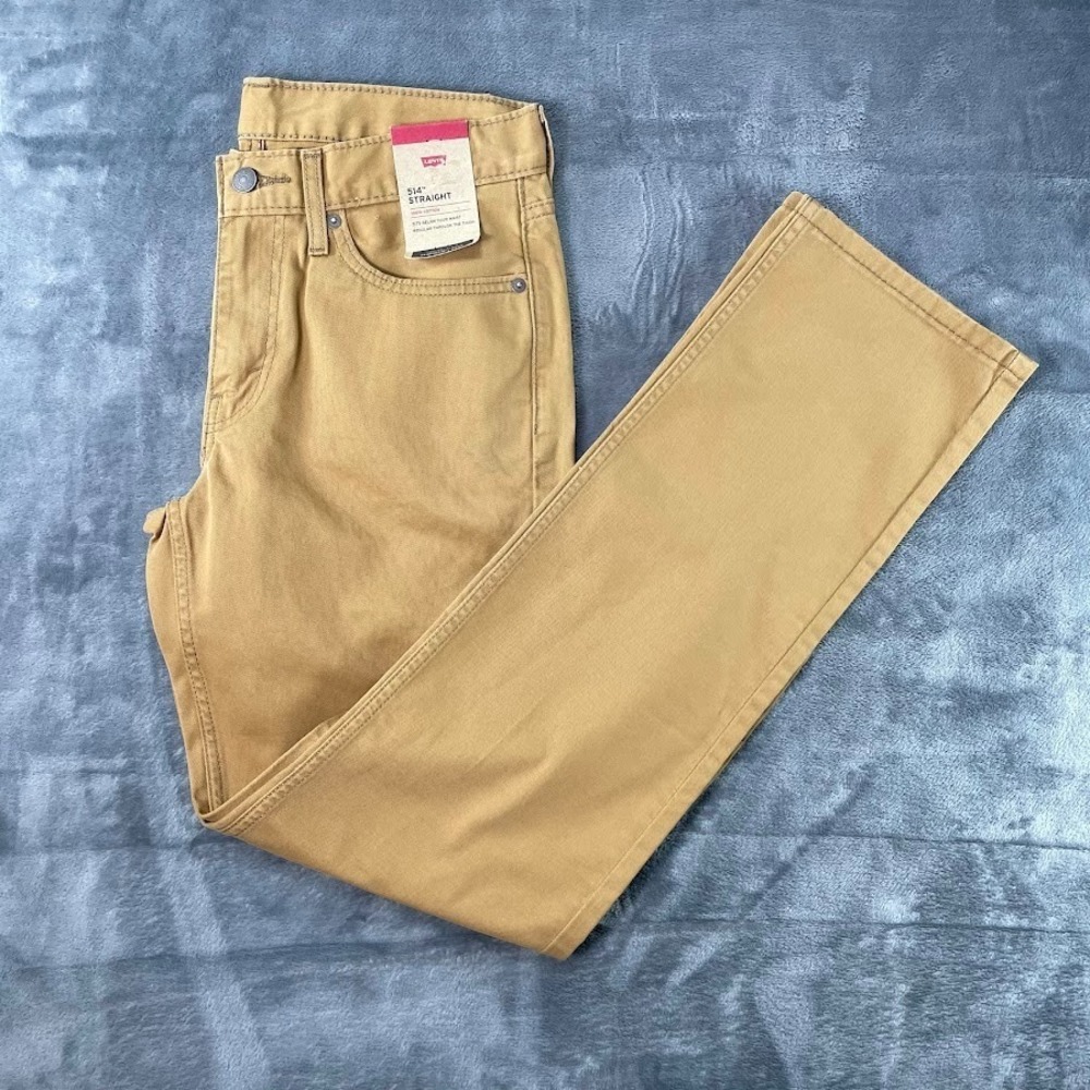 Levis Strauss Mens 514 Straight Stretch Jeans‎ Size 29x32 Tan / Brown NWT